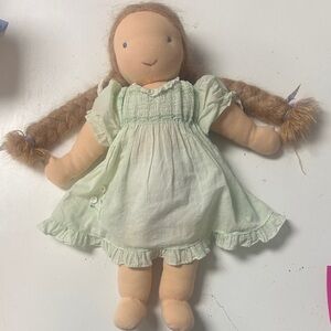 Waldorf Doll Blond Braids Girl Smocked Dress